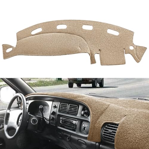 Yiz Dashboard Cover Dash Cover Mat Pad Custom Fit for Dodge Ram 1500 2500 3500 1998 1999 2000 2001 (98-01 Beige) Y21 - color: 98-01Beige