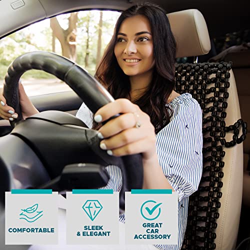 Beaded Seat Cushion Car Driver Seat Cover with Durable & Double Strung Natural Wood Beads- Cooling Comfort Ventilated Massaging Support Cushion for Cars, Trucks & Office Chairs- Black - color: Black Style 2