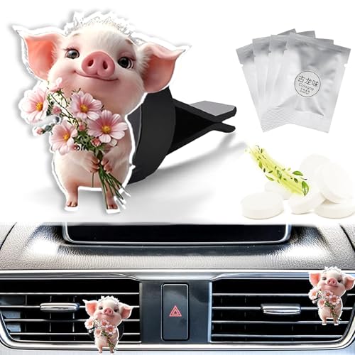 Cute Car Air Freshener Clips Pig Car Vent Clip Pig Cars Scents Cologne Air Conditioner Clip Auto Vent Interior Decoration Cars Accessories Pigs Loves Gifts for Men Women - color: Pig