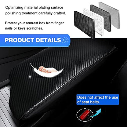 Autorder Center Console Cover for Hyundai Sonata 2020 2021 2022 2023 Accessories Carbon Fiber Armrest Cover Anti-Scratch Middle Console Pad Leather Armrest Protector - size: Hyundai Sonata 2020-2023