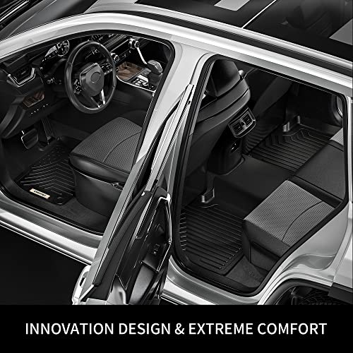 OEDRO Floor Mats for 2017-2022 Honda CR-V, Unique Black TPE All-Weather Honda CR-V Floor Liners, Includes 1st and 2nd Row: Front, Rear, Full Set Liners - style: 2017- 2022 | 1st & 2nd Row|