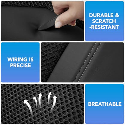 PIC AUTO Car Seat Cover, Super Breathable Mesh Front Seat Cover for Cars, Gray Leather Seat Covers, Universal Fit, Durable, Airbag Compatible, Suitable for SUVs, Trucks, Sedans, and Vehicles - color: Gray