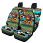 Howilath Aztec Sunflower Highland Cow Car Seat Cover Full Set 4-Piece Universal Fit Front & Rear Bench Car Seat Covers Auto Accessories Fit SUV Sedan Van - color: Aztec Sunflower Highland Cow