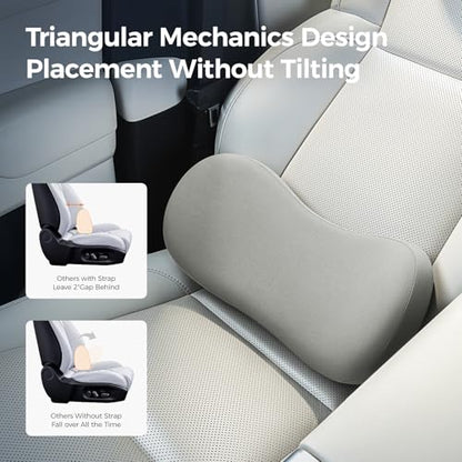 Lumbar Support Pillow - Back Pain Relief Cushion, Fits Tightly Around the Coccyx, Ergonomics Memory Foam, Skin-Friendly Fabric, Fit Car Drive, Office Chair, Rest Seat, Wheelchair (Gray) - color: Gray