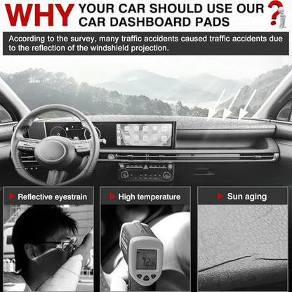 Autorder Dashboard Cover Mat for Hyundai Tucson 2025 2026 Accessories Dash Cover Upgrade Velvet Dash Mat Sunshade Glare UV Rays Protector - size: 2025 2026 Hyundai Tucson