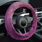 KAFEEK Frost Fluffy Microfiber Plush Steering Wheel Cover for Winter Warm, Universal 15 inch Soft Fuzzy Steering Wheel Cover,Dreamy Purple - color: purple, size: Standard Size[14 1/2''-15'']