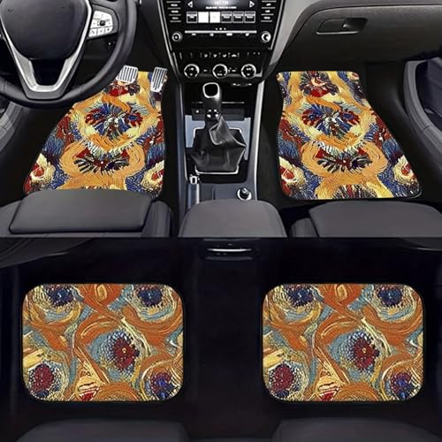 Car Floor Mats Non-Slip Automotive Floor Mats All-Weather Front Rear Car Floor Foot Mat Sets of 4 Pieces Foot Mats Rugs Carpet for Car Trucks SUV Sedans (Fangao-03) - color: Fangao-03