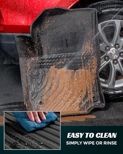 Car Floor Mats for Chevy Equinox/for GMC Terrain 2018-2024 (Not for EV), Cargo Liner Rubber TPE All Weather Full Set Equinox/Terrain Accessories 2018 2019 2020 2021 2022 2023 2024 Black