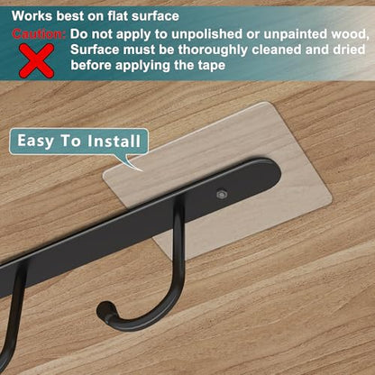 Adhesive Cup Holder Under Cabinet - 3pcs x 6 Hook Coffee Cup Mug Holder for Kitchen, Fit for 1 Inch Thickness Shelf or Less - White