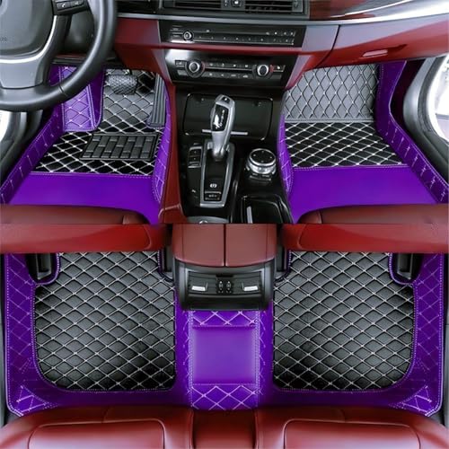 Custom Car Floor Mats Suitable for Cars, SUVs, Sports Cars, Trucks, car mats All-Weather Personalized, Fully Cover Luxury car Foot mats, Non-Slip Floor mats. (Purple and Black) - color: Purple and Black