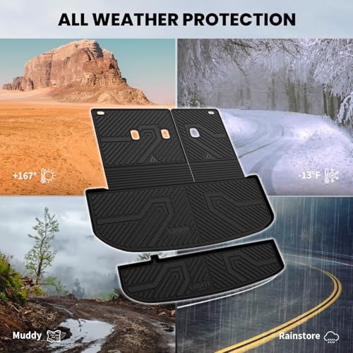 LASFIT Cargo Trunk Mat & Backrest Mats for Hyundai Palisade 2025 2024 2023 2022 2021 2020 All Weather TPE Custom Fit Car Trunk Mats Cargo Liner & Seatback Mats Accessories, Black - size: 2)For Hyundai Palisade | 2020-2025 | Cargo