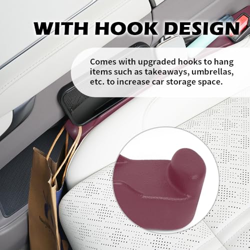 2PCS Car Seat Gap Filler Organizer,3 in 1 Car Seat Side Gap Filler with Hook for Avoiding Dropped Items,Universal No Drop Seats Guard for Filling Gaps 1.37-1.49 Inch Wide (Red) - color: PermiumRed