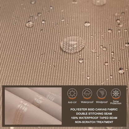 ULTCOVER Waterproof Outdoor Sofa Cover - Heavy Duty Patio Bench Covers 86W x 30D x 35H inch - color: Brown-30"Deep, size: 86"x30"x24"/35"(H)
