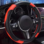 Ultra Fine Carbon Fiber Leather Steering Wheel Cover, Anti Slip and Sun Protective Protect The Steering Wheel, Easy to Install,Universal of 14.5"-15" (Red) - color: Red