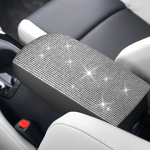 AOMSAZTO Bling Crystal Diamond Console Covers for 2012-2015 Honda Civic Leather Armrest Covers - color: Bling color