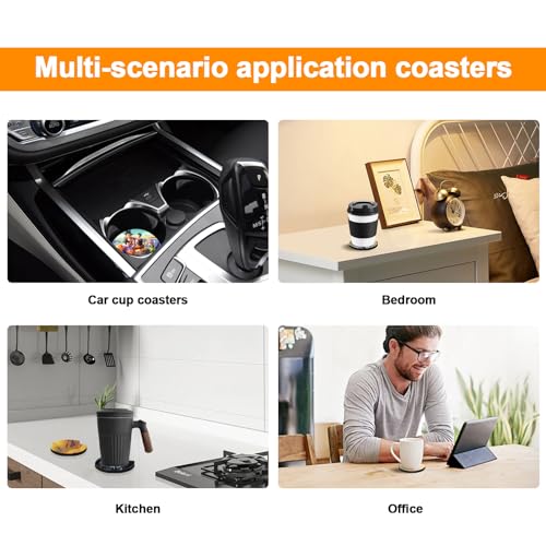 100Pcs Sublimation Car Coasters Blanks Set, 50 Pcs 2.75/0.25 in Neoprene Round Opening Sublimation Coasters, 25Pcs Self-Seal Bags & 25Pcs Car Coaster Display Cards for Sublimation DIY Funny Crafts - color: 2.75in-white-50pcs