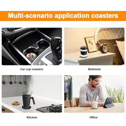 100Pcs Sublimation Car Coasters Blanks Set, 50 Pcs 2.75/0.25 in Neoprene Round Opening Sublimation Coasters, 25Pcs Self-Seal Bags & 25Pcs Car Coaster Display Cards for Sublimation DIY Funny Crafts - color: 2.75in-white-50pcs