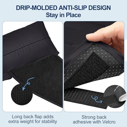 Leather Recliner Pillow, Adjustable Neck & Head Support Pillow, Pu Leather Non-Slip Headrest for Recliner Chair, Couch, Office Chair, Sofa