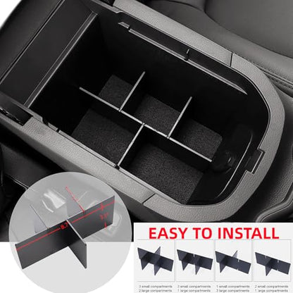 3Pcs Center Console Organizer Divider Storage Tray Compatible with Toyota RAV4 2019-2025 Armrest Storage Box Interior Accessories, Gear Shift Storage Tray Box Insert Divider