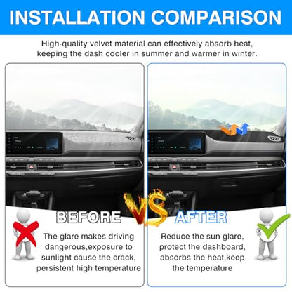 Autorder Dashboard Cover Mat for kia k4 2025 2026 Accessories Dash Cover Upgrade Flannel Dash Mat Sunshade Glare UV Rays Protector - size: 2025 2026 kia k4