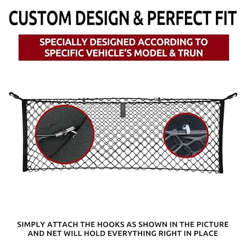 Rear Seat Envelope Style Automotive Elastic Trunk Mesh Cargo Net for Honda Civic 2022-2025 - Premium Trunk Organizer and Storage - Luggage Net for Hatchback - Car Organizer for Honda Civic
