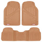 BDK Beige Heavy Duty Front & Rear Rubber Floor Mats Universal Liners for Car SUV Van & Truck, All Weather Protection with Anti-Slip Nibs, Fit Contours of Most Vehicles - color: 773-BG