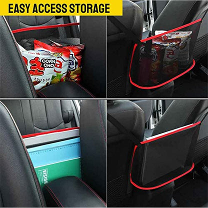 QBUC Car Net Pocket Handbag Holder, Mesh Cargo Car Storage Universal Storage Bag for Handbag Bag (Black) - color: Black-Net
