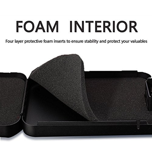 Younion Pistol Safe, Portable Travel Gun Safe,Handgun Lock Box, Gun Safes for Cars, Black - color: Dial lock