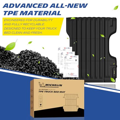 MICHELIN Truck Bed Mat for 2005-2021 Nissan Frontier 6 FT / 73.3" Only, All-Weather Truck Bed Liner, Custom Fit, Durable TPE Bedliner, Non-Slip - size: 3) Frontier | 05-21 | 6 FT
