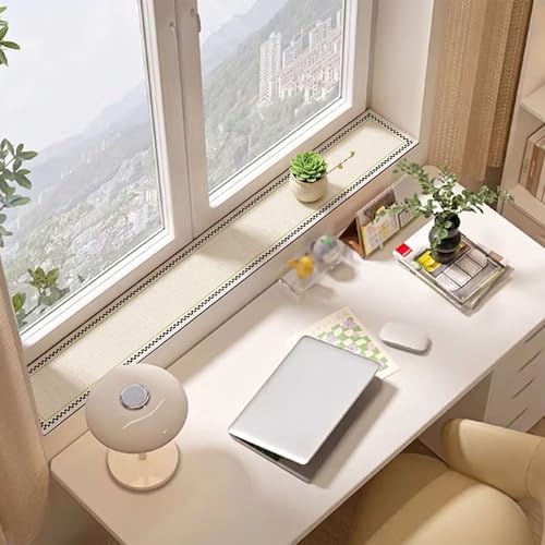 Window Sill Mat, Narrow Adjustable & Waterproof Window Cover, Absorbent Non-Slip Protector Pad, Cut-to-Size Windowsill Mat for Bay Window, Balcony, Kitchen Countertop (D, 39''x4'')