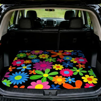 Car Trunk Mat - Universal Size 29" x 39", Floral Pattern Cargo Liner, Car Accessory for SUVs/Sedan/Wagons, Durable Protective Mat, Trunk Liner for Families/Travel Enthusiasts (Flowers-6) - style: flowers-6