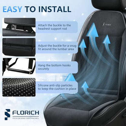 Cooling Car Seat Covers with 8 Turbo Fans Blowing & Suction Ventilated Car Seat Cushion 12V-24V 3-Speed Adjustable Car Seats Cooling Pad Universal Fit for Car SUV Truck Van Summer Driving