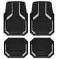 PIC AUTO Car Floor Mats, Leopard Sparkly Crystal Bling Glitter Car Mats Set, Front and Rear Heavy Duty Rubber Car Mats with Anti-Slip Backing, All Weather, Trim-to-Fit for Automotive SUVs, Sedan, Vans - color: Leopard