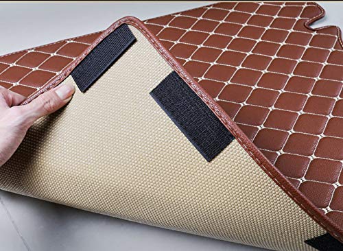 ZYCHUANGYING Trunk Mat Compatible with Porsche-Macan(Gas Model) (Trunk Mat+Backrest Mat+High Sides Panel) Heavy Duty Leather Cargo Liner Anti-Slip - color: Red, size: MacanTrunk Mat