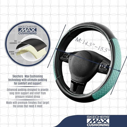 Skechers Steering Wheel Cover,Max Cushioning Leather Steering Wheel Cover Universal Fit 14" 1/2-15" Car Wheel Protector for Men Women Fit Suvs,Vans,Sedans,Car,Trucks,Mint - color: Mint