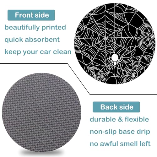 Car Cup Holder Coasters, 2 Pack – 2.75" Universal Auto Anti-Slip Insert Coaster, Rubber Car Coasters, Personalized Car Accessories for Women & Men (Spider Web) - color: Spider Web
