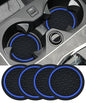 4PCS Car Coasters, Car Accessories Interior, 2.75 Inch Non-Slip Cup Holder Coasters for Most Vehicles (Black&Blue) - color: Black&blue