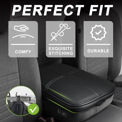 Center Console Armrest Cover Fit for Dodge Ram1500/2500/3500 2002-2012 Accessories, Comfort Armrest Pad Console Lid Cushion Vegan Leather 1-Inch Extra Thick(Jump Seat ONLY) - size: 3) 02-12 |Ram1500/2500/3500| Jump Seat, +Thick
