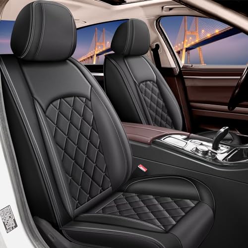 Car Seat Cover Fit for Ford Fusion 2010-2020 Full Set Seat Covers Waterproof Faux Leather Seat Covers Cushion Protector Black - color: 088 Black, size: 5-Fusion-5 seat covers full set