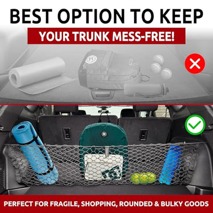 Envelope Style Automotive Elastic Trunk Middle Mesh Cargo Net for Chevrolet Blazer (RS) - Premium Trunk Organizer and Storage - Luggage Net for Crossover- Car Organizer for Chevrolet Blazer