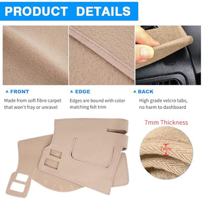 Dashboard Cover Dash Cover Mat Pad Carpet Custom Fit for Ford Fusion 2006 2007 2008 2009 (Beige) - color: 2006-2009 Beige
