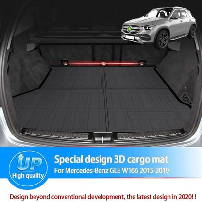 Fit for Trunk Mat Mercedes-Benz GLE W166 2015-2019 All Weather TPO Rear Cargo Liner Upgrade Material(NOT Fit 2020 GLE 350 with 5 Seats, 2018 550e Hybrid)