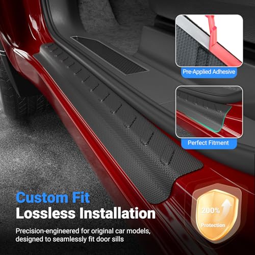 Exterior Door Sill Protector Compatible with 2019-2026 Chevy Silverado GMC Sierra 1500 Crew Cab Door Sill Guard Replacement for 2019-2026 Chevy Silverado Accessories - size: Compatible with 19-26 Silverado Sierra 1500(EXT)