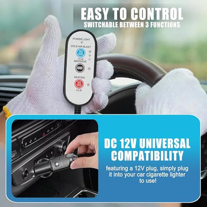 2026 Upgraded Summer Cooling Seat Cover Front Seat, 12V Ventilated Cooling Car Seat Cushion with Massage, Winter and Cooling Seat Cover for Car SUV Truck Universal Fit (Winter,Summer&Massage-2) - color: Winter,Summer&Massage-2