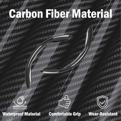3-Piece Carbon Fiber Steering Wheel Cover, Anti-Slip & Segmented Thin Design for Comfort Grip, Universal Fit 99% Cars SUV Truck,Black - color: Black