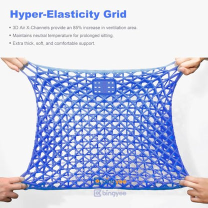 Gel Seat Cushion 1.8 Inch Thick Seating Pad Orthopedic Chair Cushions for Pressure Relief Gel Pads for Office Chair, Car, Home, Wheelchair, Kayak Cushion, Stadium Cushion