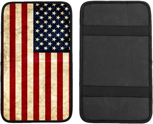 Auto Center Console Pad,American Flag 1 Auto Armrest Pad Seat Box Cushion,Armrest Cover Protector for Vehicle SUV Truck Car - color: American Flag