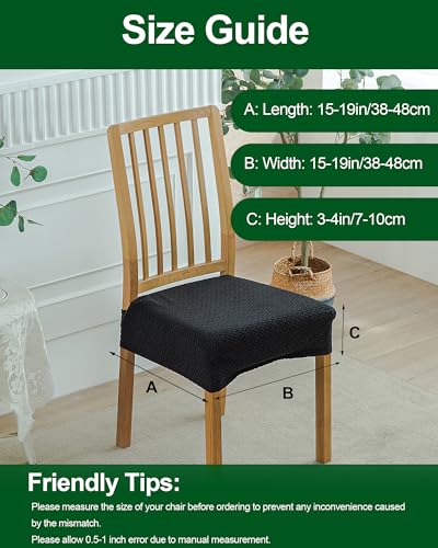 CRFATOP Jacquard Dining Room Chairs Seat Covers Set of 4 with Soft Bench Chair Cover Stretch Kitchen Chair Slipcover Washable Seat Cushion Slipcover Protector for Hotel Ceremony Banquet Wedding,B18 - color: Jacquard B18