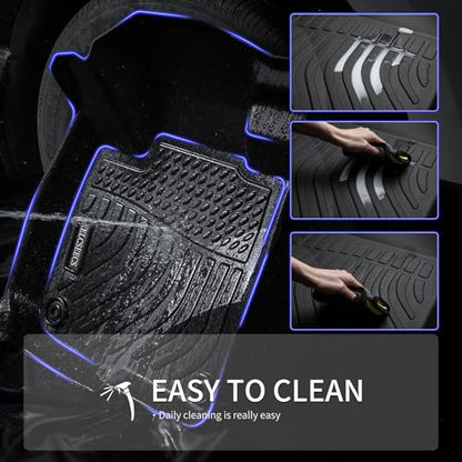 KELCSEECS Floor Mats & Cargo Liner with SeatBack Custom for 2009-2015 Honda Pilot,All Weather Protection TPE Floor Liners Front& Rear Row Full Set Honda Pilot Accessories Black - style: 6) For 2009-2015 Pilot Full Set with Seatback Mats