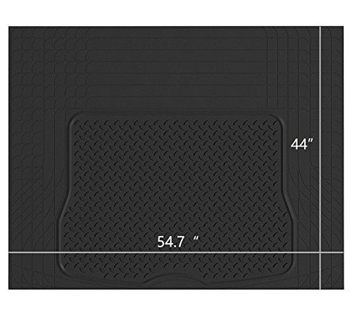 West Coast Auto Heavy Duty Rubber Trunk Cargo Liner Floor Mat, All Weather Trunk Protection, Trimable Rubber Protection to Fit for Car, SUV, Van, Trucks (Large, Black)